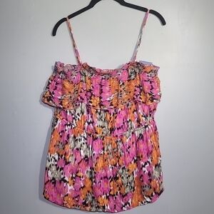 ELLE Y2K Floral Flowy Spaghetti Strap Top